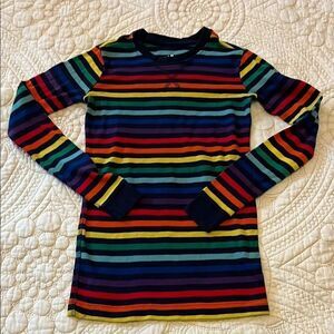 Primary pajama top only rainbow pride stripe black background multiple sizes